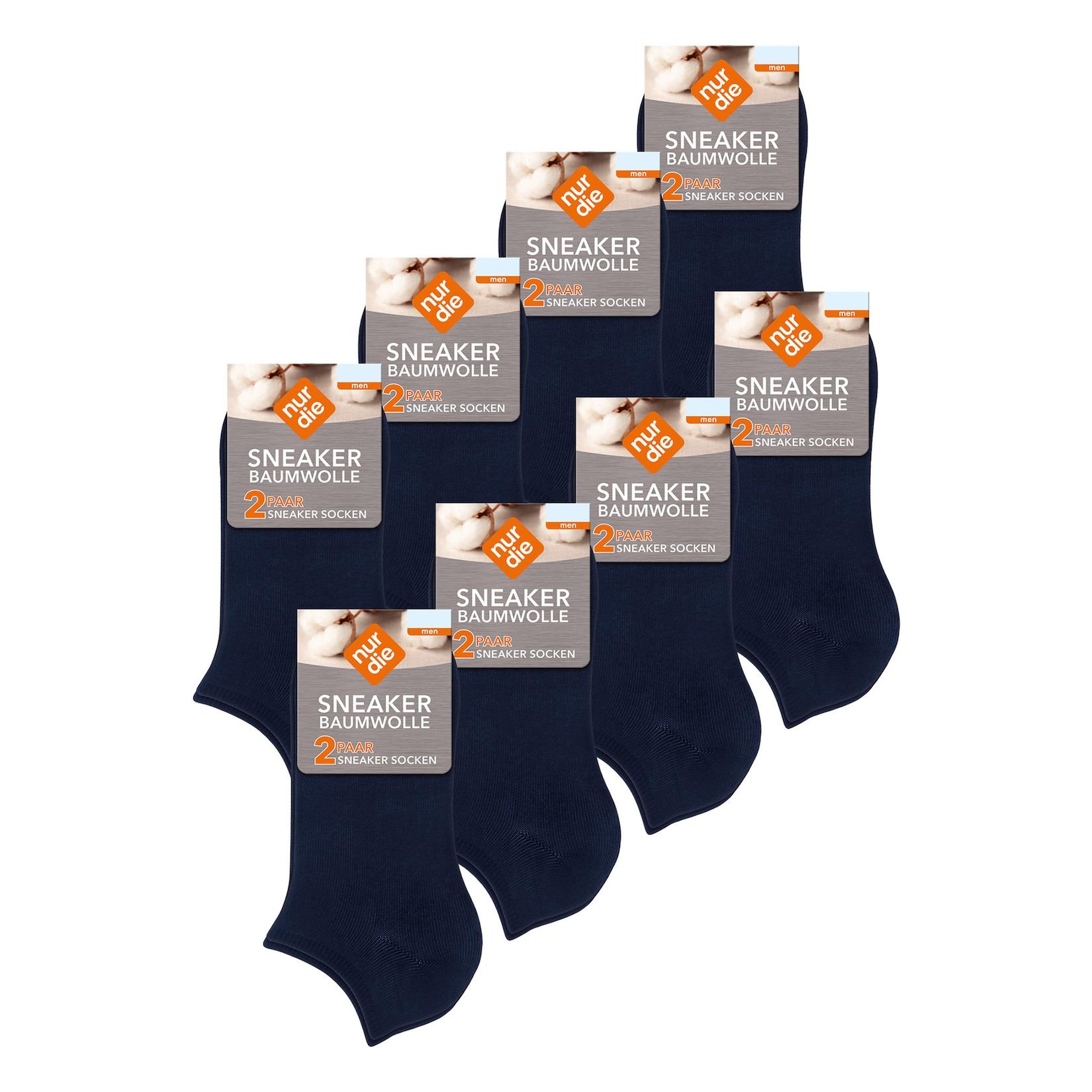 NUR DIE Herren Sneakersocken Baumwolle Basic Unifarben 16