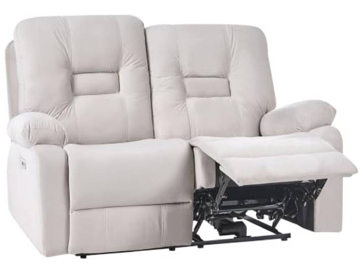 Elektrisch verstellbares 2-Sitzer Sofa Samt beige USB-Anschluss Bergen