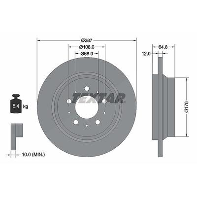 Textar Bremsscheibe [Hersteller-Nr. 92100703] für Volvo