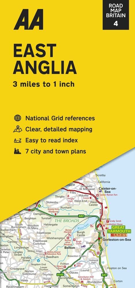 Carte routière n° 4 - Angleterre Est   AA Publishing