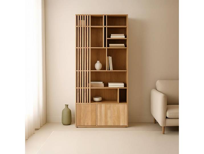 Bibliothèque étagère en bois de manguier - Linoa