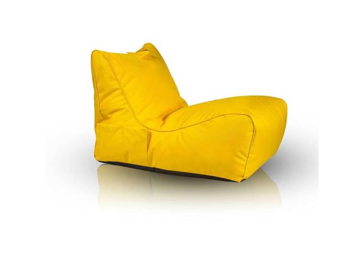 Pouf Fauteuil Chaise Longue Jaune salon intérieur et extérieur tissu imperméable pochette et poignée Ecopuf