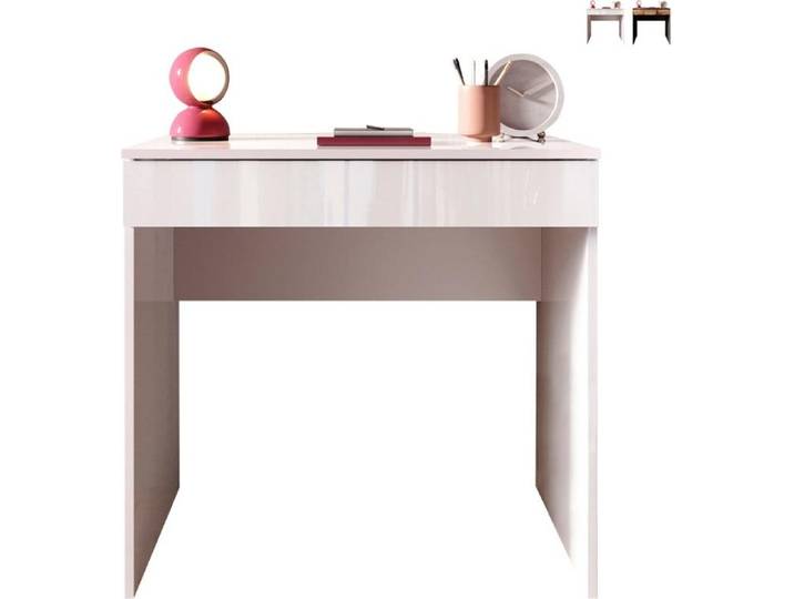 Platzsparender 78x50x76cm Bürotisch mit Schublade Kirk - Weiß