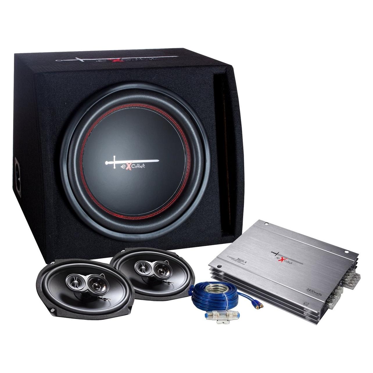 Excalibur X2 Trunkpack 12 - Subwoofer - Met Hoedenplan Speakers, Versterker & Kabelset (1000 W) (37910606)