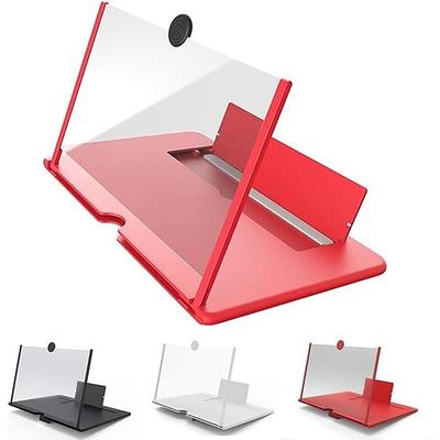 10/12 Zoll 3D-HD-Bildschirmlupe mit gebogenem Bildschirm und Klappständer – tragbares Multifunktionsobjektiv für Filme und Spiele Videoanrufe, kompatibel mit allen Smartphones