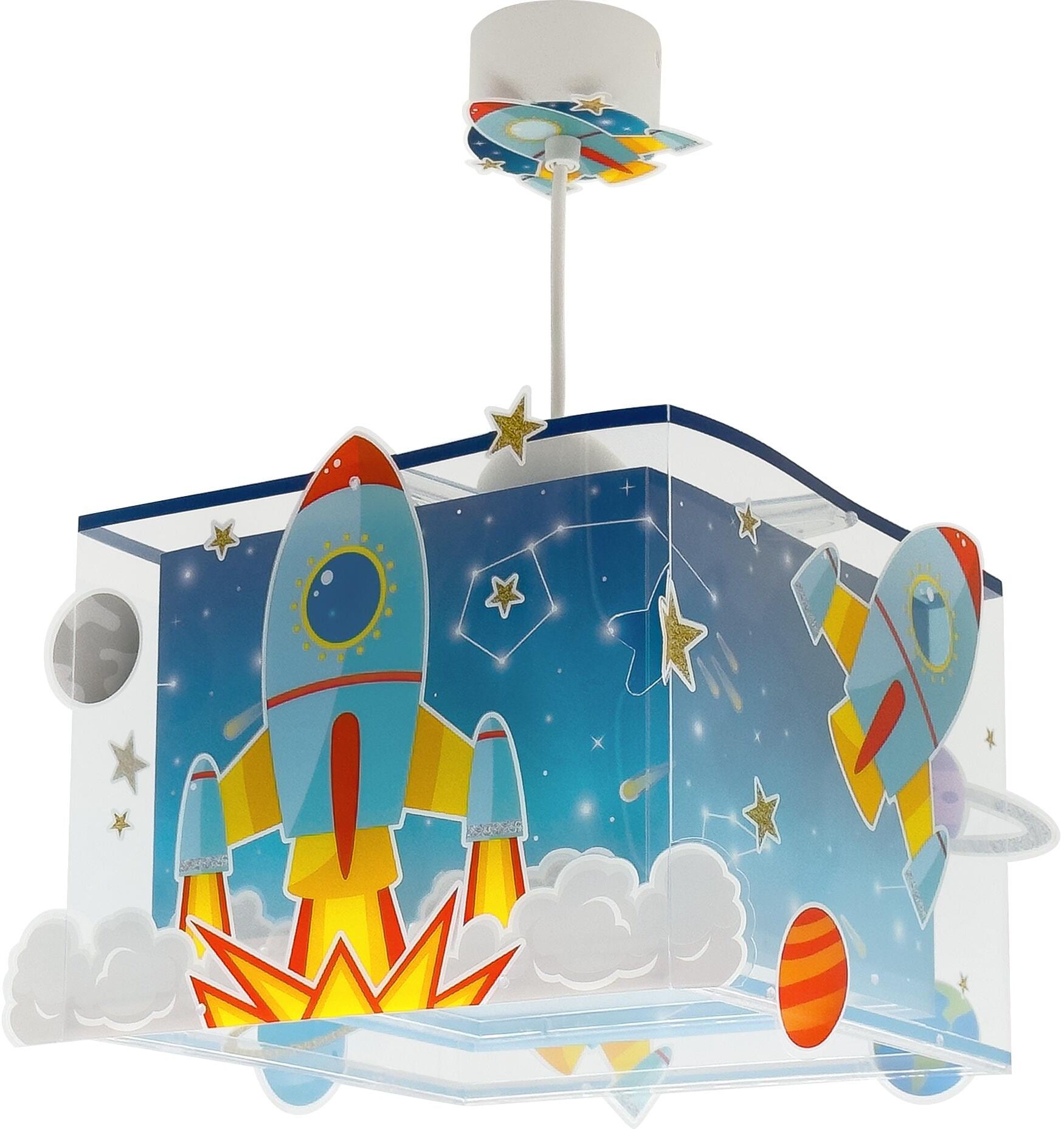 Hängeleuchte DALBER "Rocket", Baby, Gr. H: 21cm, blau, Leuchten Hängeleuchte blau H: 21cm