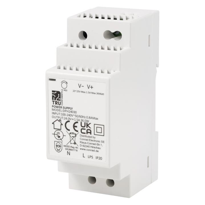Tru Components DPH-24030 Hutschienen-Netzteil (DIN-Rail) 24 V/DC 1.5 A 36 W Anz (TC-10580812)