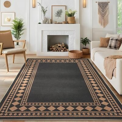 "Garvee Modern 5'x7'Area Rug,Minimalist Geometric Pet Friendly Area Rug - 2'3"" x 12' Runner"
