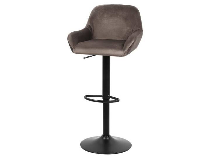 4pcs Tabouret de bar tissu marron mat