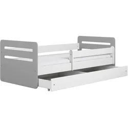 KocotKids »Tomi« Kinderbett in weiß/grau 80x140 cm / mit Bettschublade