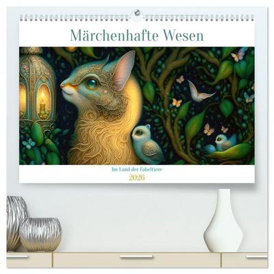 Märchenhafte Wesen - Im Land der Fabeltiere (hochwertiger Premium Wandkalender 2026 DIN A2 quer), Kunstdruck in Hochglanz