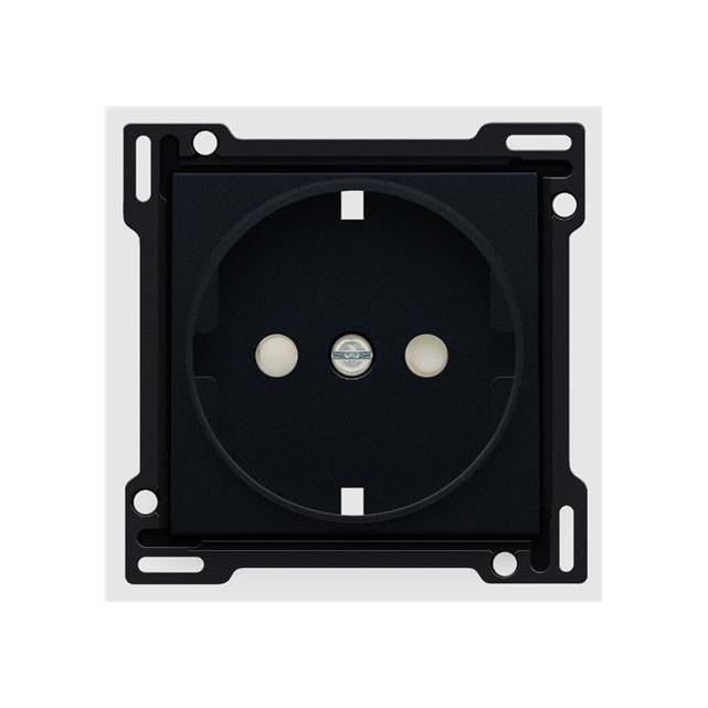 Servodan Abdeckung für Schuko-Steckdose mit Stiftsicherung, schwarz beschichtet (161-66901)
