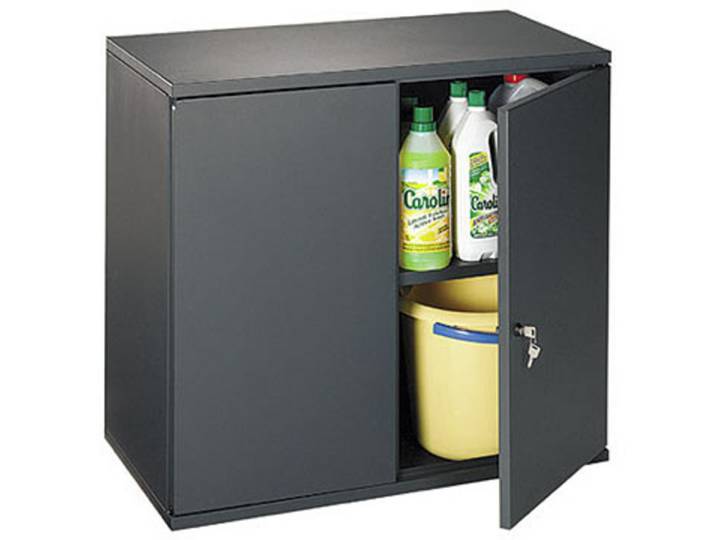 Armoire métal Starting portes battantes - H. 72 x L. 80 cm - Corps Anthracite - Portes Anthracite