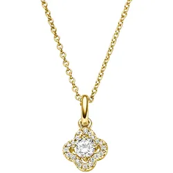Viventy 787752 Damencollier Silber 925 Vergoldet Kleeblatt Zirkonia