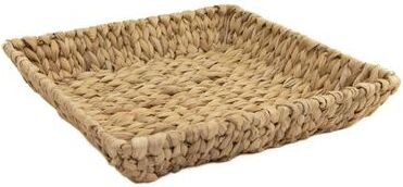IH Casa Decor Square Water Hyacinth Tray With Iron Frame Natural