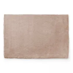 Oviala Business Teppich rechteckig Kunstpelz beige 120 x 160 cm