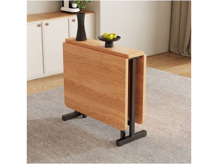 Table A Manger Pliante MDF Bois Table Extensible FloraGrace Pour Salle A Manger Gain De Place 120x80x75cm