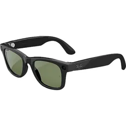 Ray-Ban Meta Wayfarer (Gen 2) mit AI, Foto- und Videoaufnahme, längere Akkulaufzeit – Schwarz glänzend, Gläser: Grün