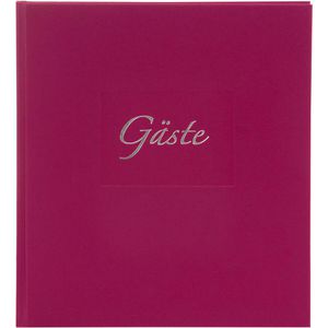 Goldbuch Gästebuch 48048 Seda, brombeere, 23 x 25 cm, blanko weiß, Hardcover mit Prägung, 100 Seiten