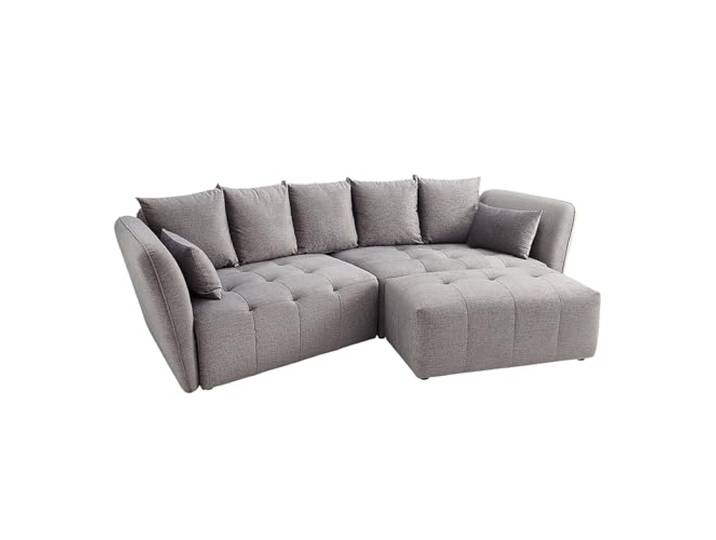 Riess Ambiente Modernes Big Sofa ROYAL - 295cm - grau - Velours-Strickstoff Federkern XXL-Couch