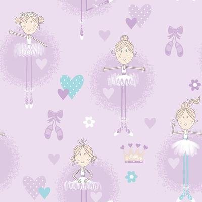 Galerie Wallcoverings Just 4 Kids 2 Ballerinas Non-woven Matte Wallpaper Roll
