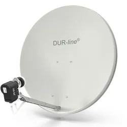 DUR-line Select 85/90 Hellgrau - Sat-Komplettanlage mit Twin LNB