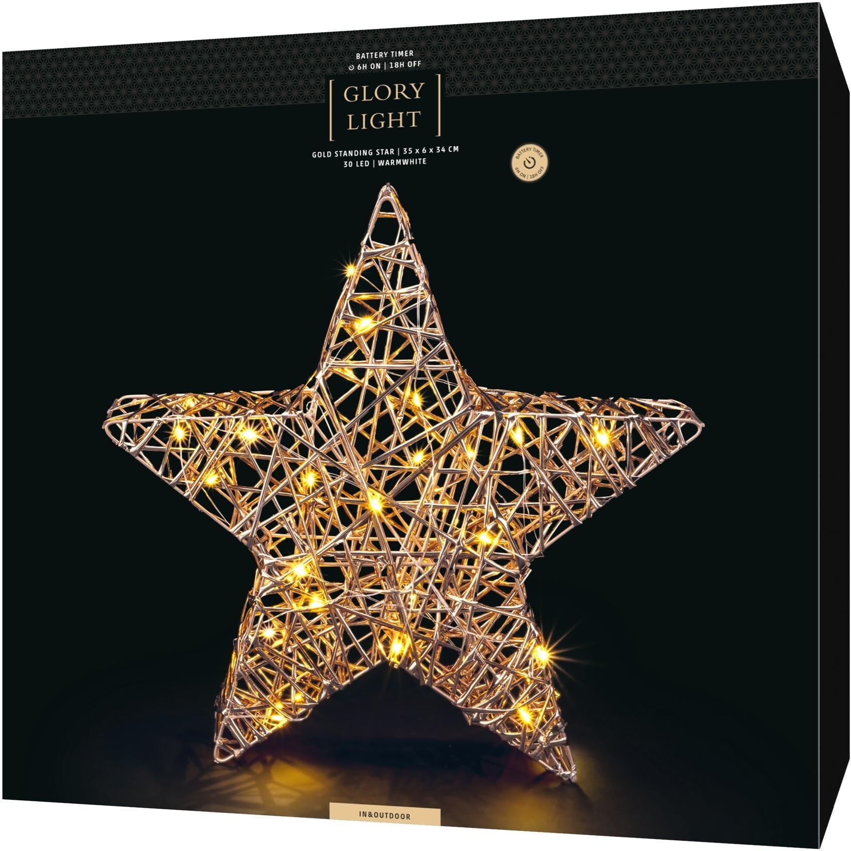 STT LED Dekofigur "standing star, 35", gold (goldfarben), H: 34cm, Leuchten, LED Dekofigur goldfarben H: 34cm