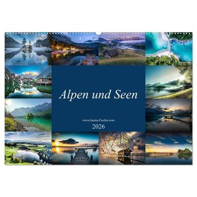 Alpen und Seen (Wandkalender 2026 DIN A2 quer), CALVENDO Monatskalender