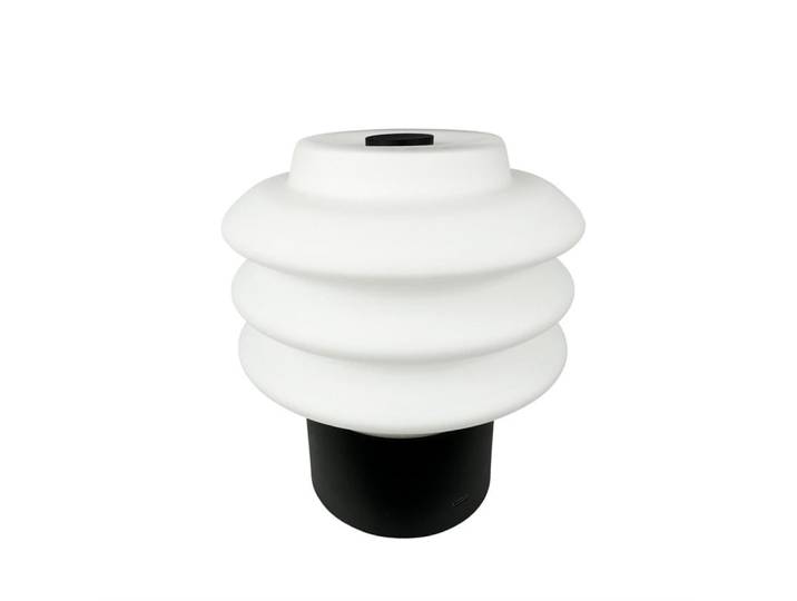 Lampe à poser en verre noir rechargeable