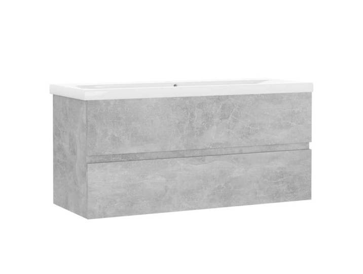 FAF-NEUF* Armoire d'évier Armoire bas de stockage avec lavabo intégré - Gris béton - Aggloméré JUILLET460212