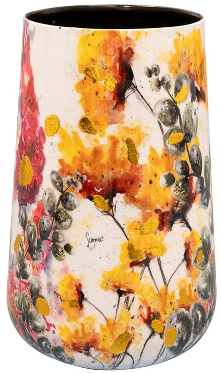 TS Collection Vaas Midnight Bloom - Handgemaakt - Metaal & Epoxy - 13 x 20 cm