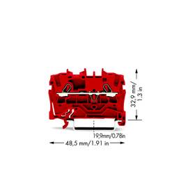 WAGO 2002-1203 Durchgangsklemme 5.20 mm Zugfeder Rot 100 St.