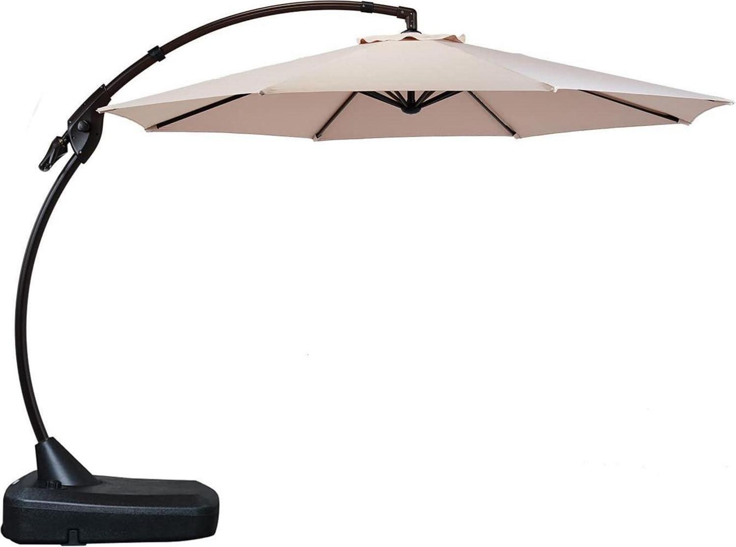 Großer Deluxe Sonnenschirm 350cm mit Volant, UV-Schutz