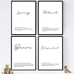 POSTER Set mit 4 Englisch Paar 2 Wörter mit Definitionen A3 Rahmenlos