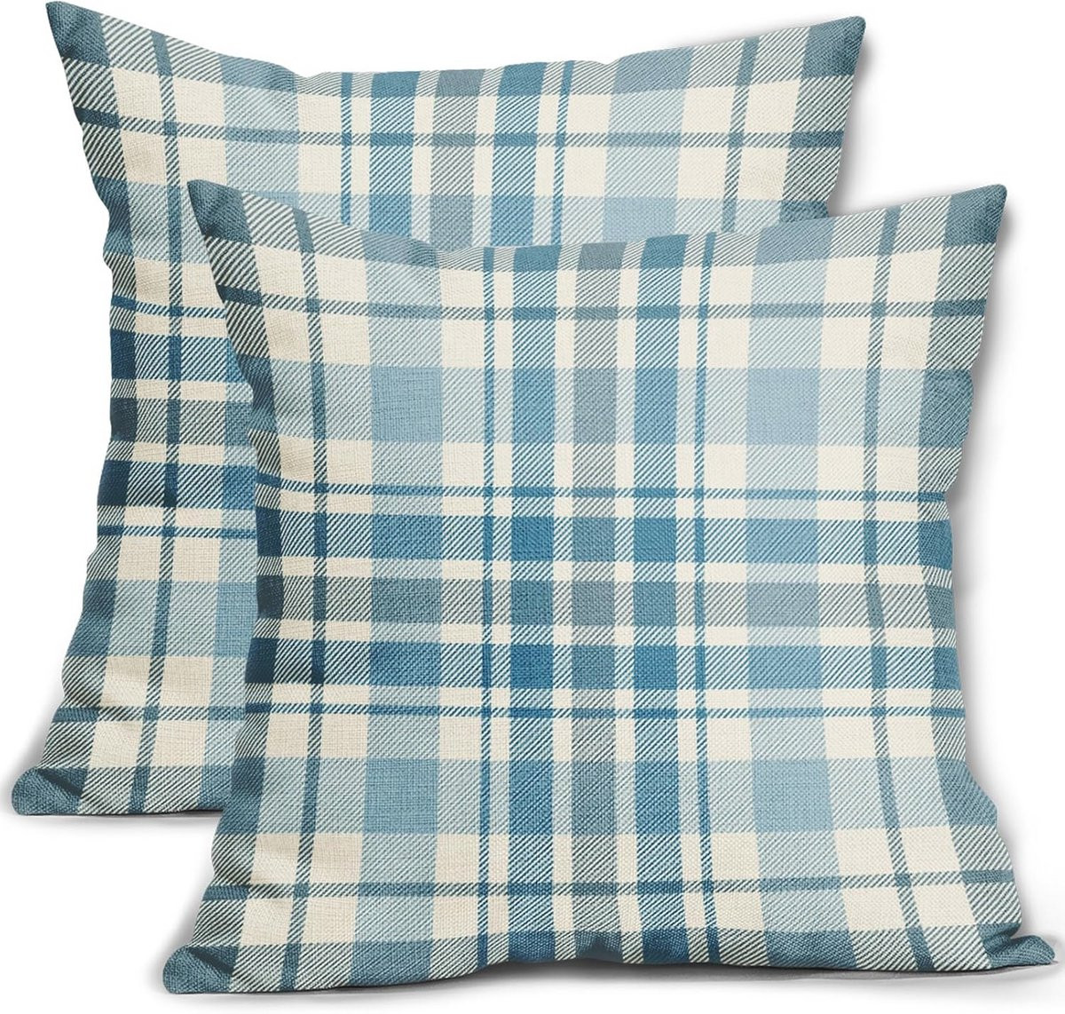 Set van 2 decoratieve zomerkussenslopen - Lichtblauw