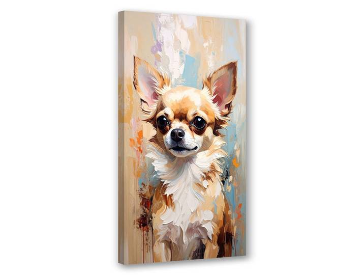 Feeby Leinwandbild Chihuahua Hund Tier beige 60x120cm, Beige, Tiere, Rechteckig, 60x120 cm, Bilder & Rahmen, Bilder, Leinwandbilder