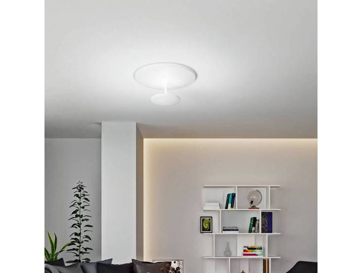 Fabas Luce LED Deckenlampe Conrad, dimmbar, weiß / opal, für Wohn- / Esszimmer, Metall, Modern, LED Deckenleuchte