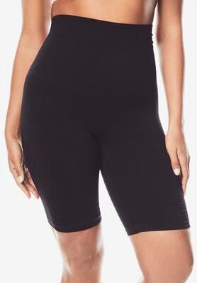 Plus Size Women's Instant Shaper Thigh Slimmer Medium Control by Secret Solutions in Black (Size 24/26) Body Shaper