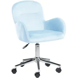 BÜROSTUHL Samtstoff Blau Priddy