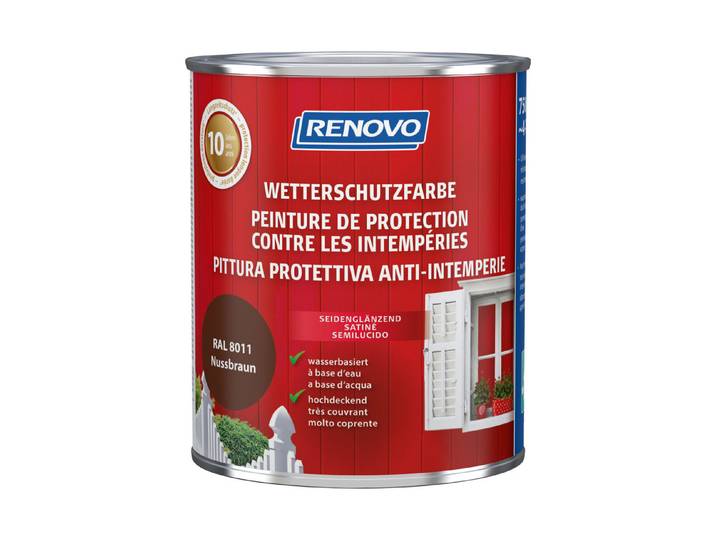 Renovo Wetterschutzfarbe Nussbaum 0.75 l Seidenglanz