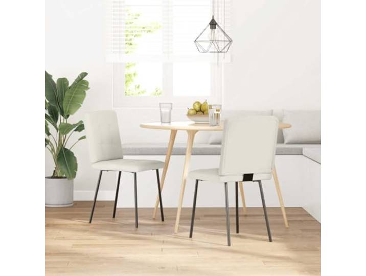 HKLGBVCR Esszimmerstühle, 2 Stück, cremefarben, Samt Weicher Samt, Rahmen aus Metall und Holz, dicker Schaumstoff, Esszimmer, Wohnzimmer, Gästezimmer