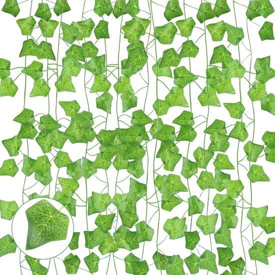 Unyqoos Kunstplanten Efeurbladeren Set van 12, Groen, 2 meter