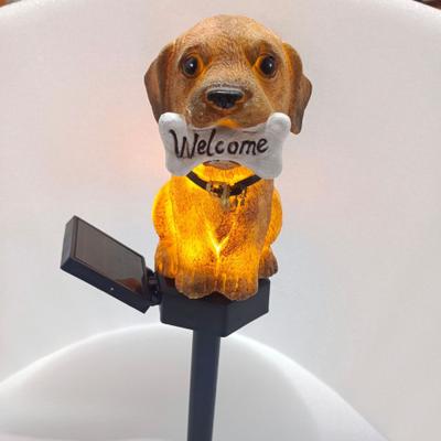 Combo Retail Shop Dog Welcome Lamp Solar Powered Lawn Light For Garden, Courtyard, Patio, Waterproof Outdoor Lighting For Party brown Puppy