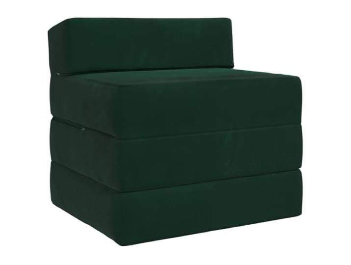 Coespram Klappsofa Bett Dunkelgrün 200x70x15 cm Samt Faltbare Matratze Vielseitige 2-in-1 Faltmatratze für Gästezimmer und kleine Räume mit weichem Bezug und flexibler Nutzung als Sessel.