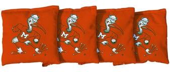 Skip's Garage Miami Hurricanes Orange Cornhole Bags