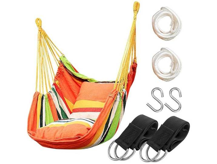 Chaise ha en Corde à Suspendre pour intérieur et extérieur ha en Coton Robuste Char maximale de 136 kg Oran