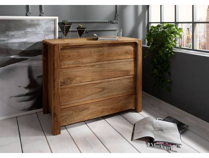 Kommode Sheesham 96x50x90 braun geölt BUENO #1004