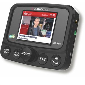 Albrecht DAB-Adapter DR 56 C, für Autoradio, mit FM-Transmitter und Bluetooth, für UKW, DAB+