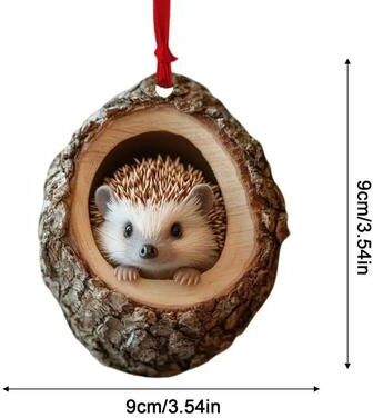 Uplift Picks Animal Christmas Acrylic Ornament Pendant Cute Holiday Tree Decor hedgehog