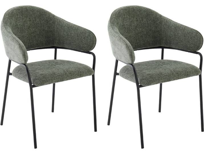 byLIVING Esszimmerstuhl Curve (Set, 2 St), moderner Stoff Stuhl mit gemütlichem Sitzkomfort, verschiedene Farben.